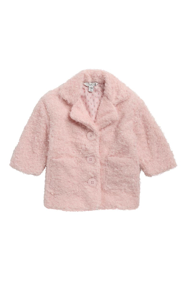 Nicole Oversized Faux Fur Teddy Coat, Main, color, PINK