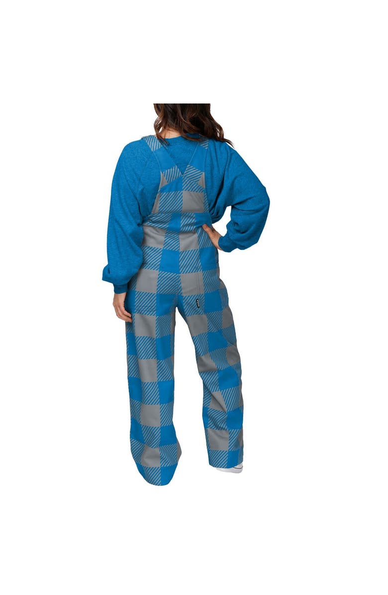 FOCO Women's FOCO Blue Detroit Lions Big Logo Plaid Overalls, Alternate, color, 