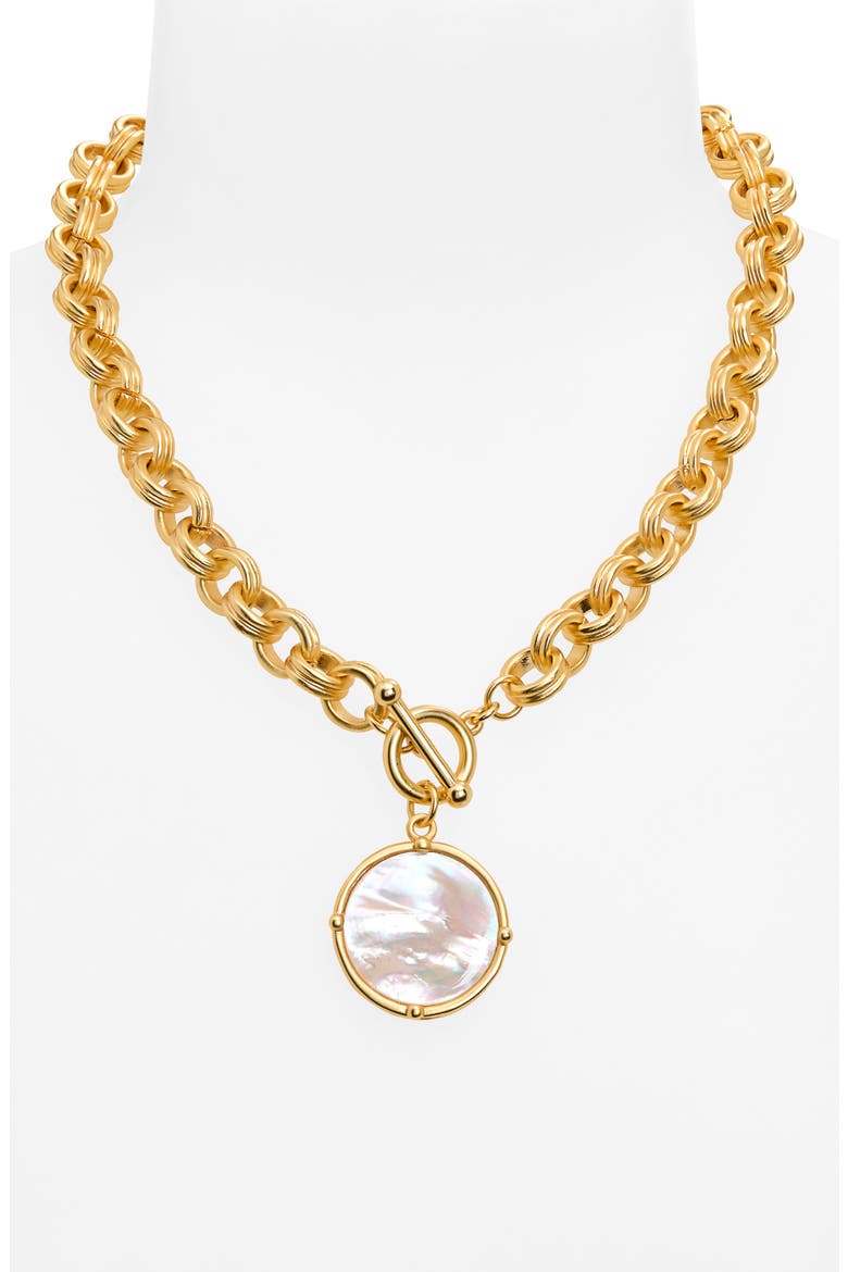 Cabochon Pendant Necklace, Alternate, color, GOLD