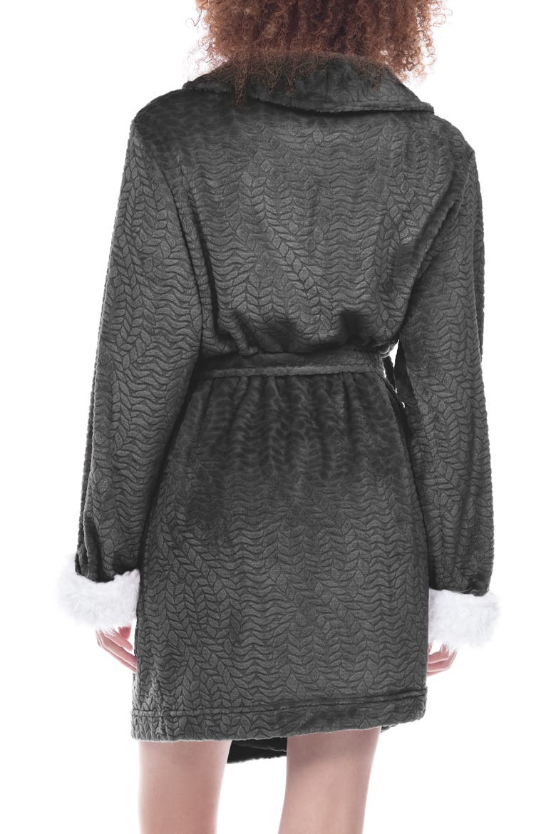 Intimates Warm It Up Short Robe, Alternate, color, DRIZZLE
