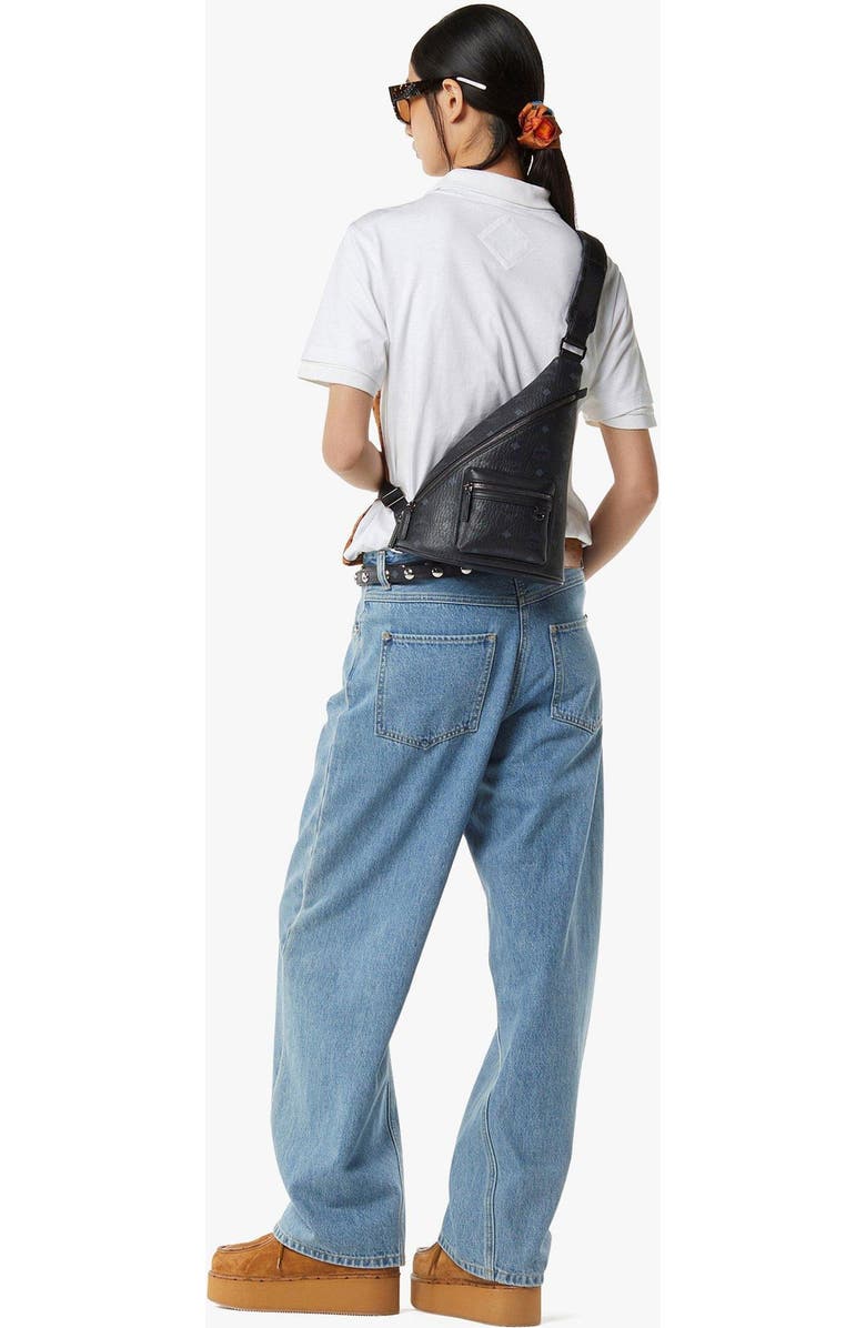 MCM Mini Aren Sling in Visetos, Alternate, color, Bk