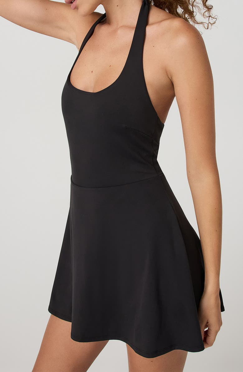 Vuori Tiebreak Halter Dress, Alternate, color, Black