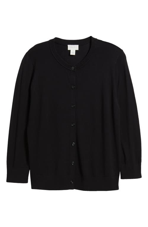 Shop Caslonr Caslon(r) Crewneck Cardigan In Black