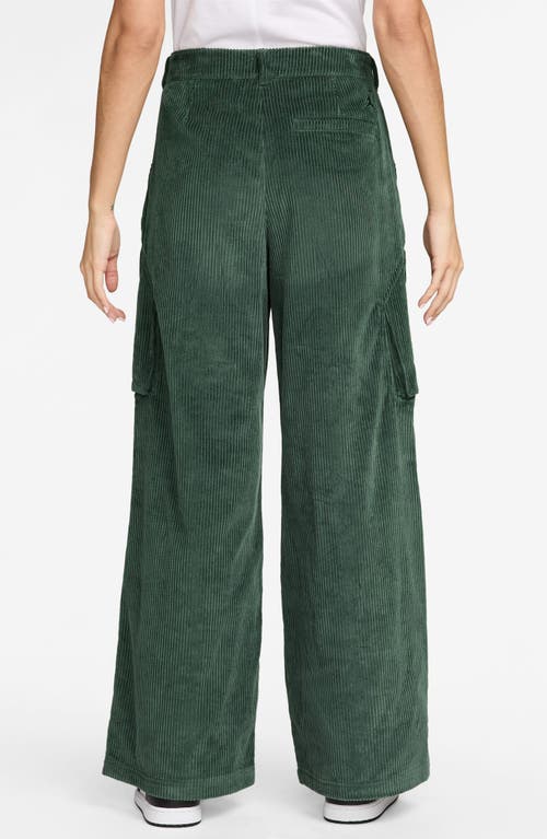 Jordan Chicago Wide Leg Cotton Corduroy Cargo Pants In Green