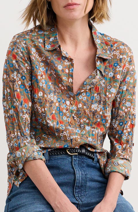 Larissa Floral Organic Cotton Button-Up Shirt