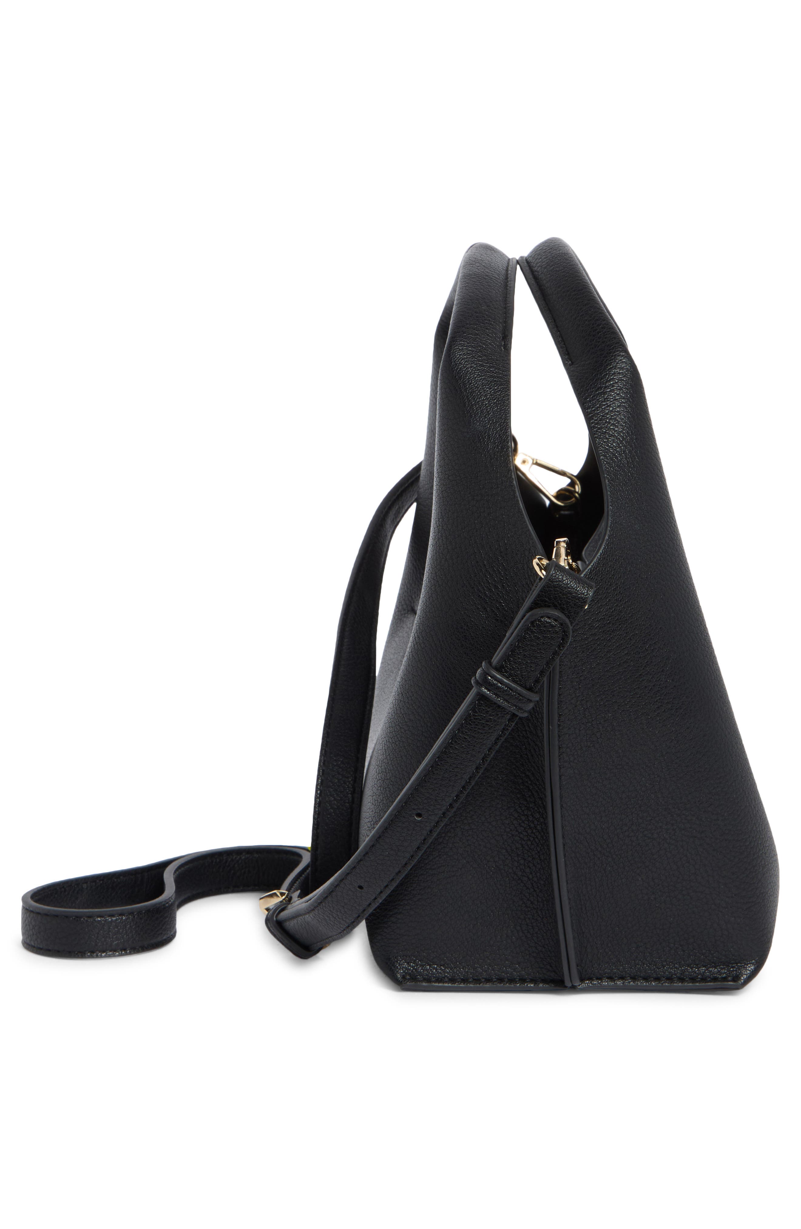 Dolce Vita Galen Cutout Faux Leather Handbag, Alternate, color, Black