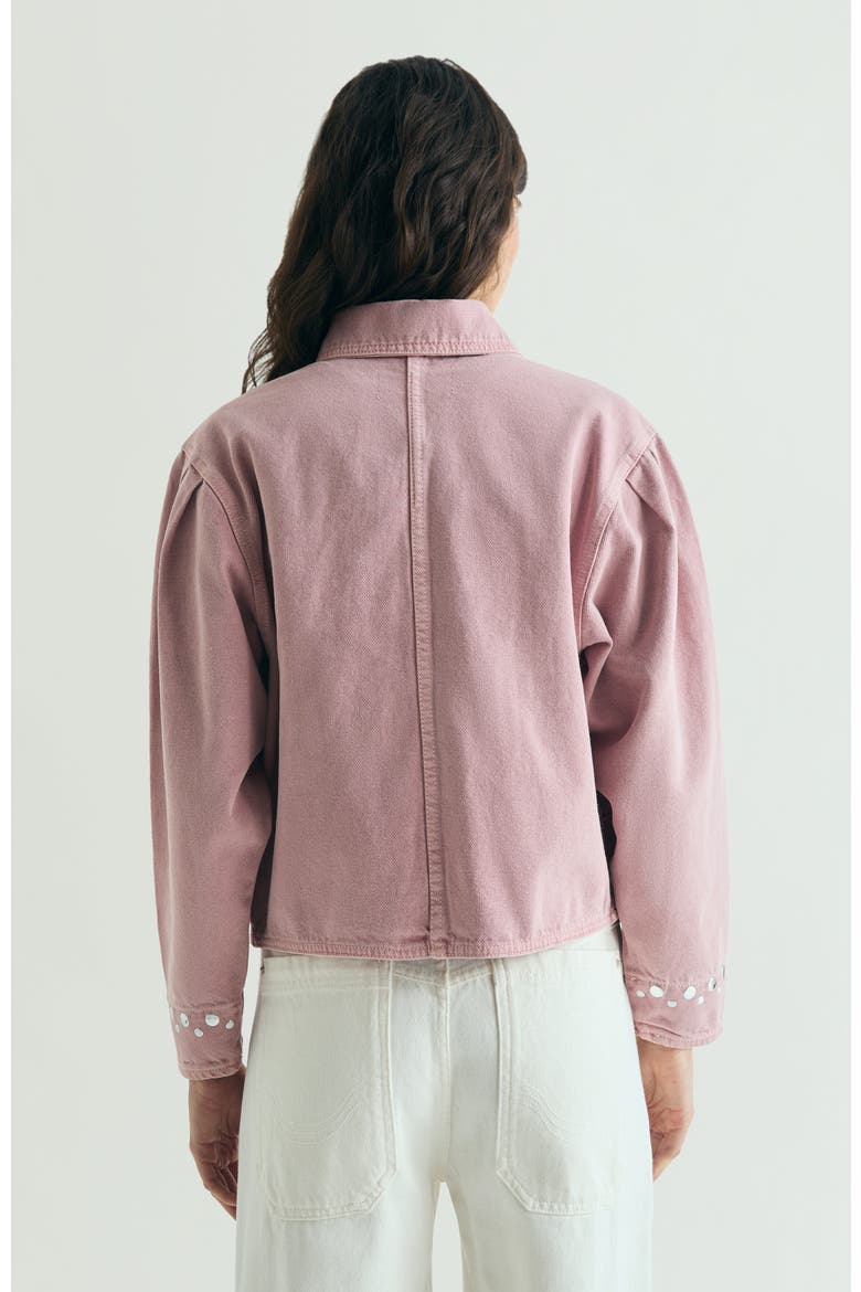 Denim Studs Jacket, Alternate, color, LightPink