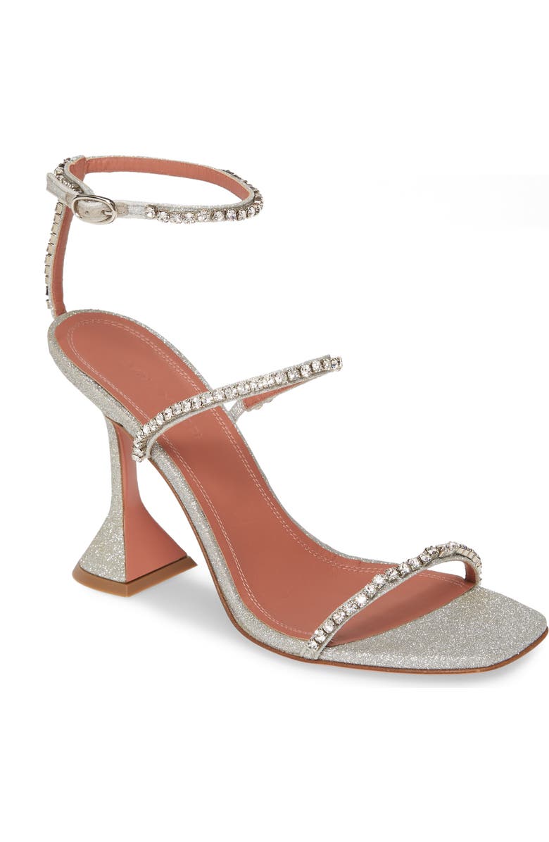 Amina Muaddi Gilda Crystal Ankle Strap Sandal, Main, color,