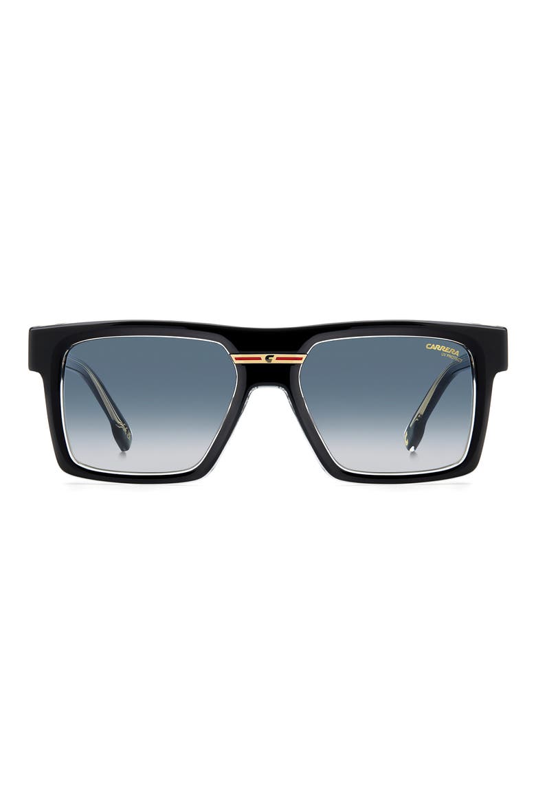 Victory 55mm Gradient Rectangular Sunglasses, Main, color, BLACK CRYSTAL/ DK BLUE SF