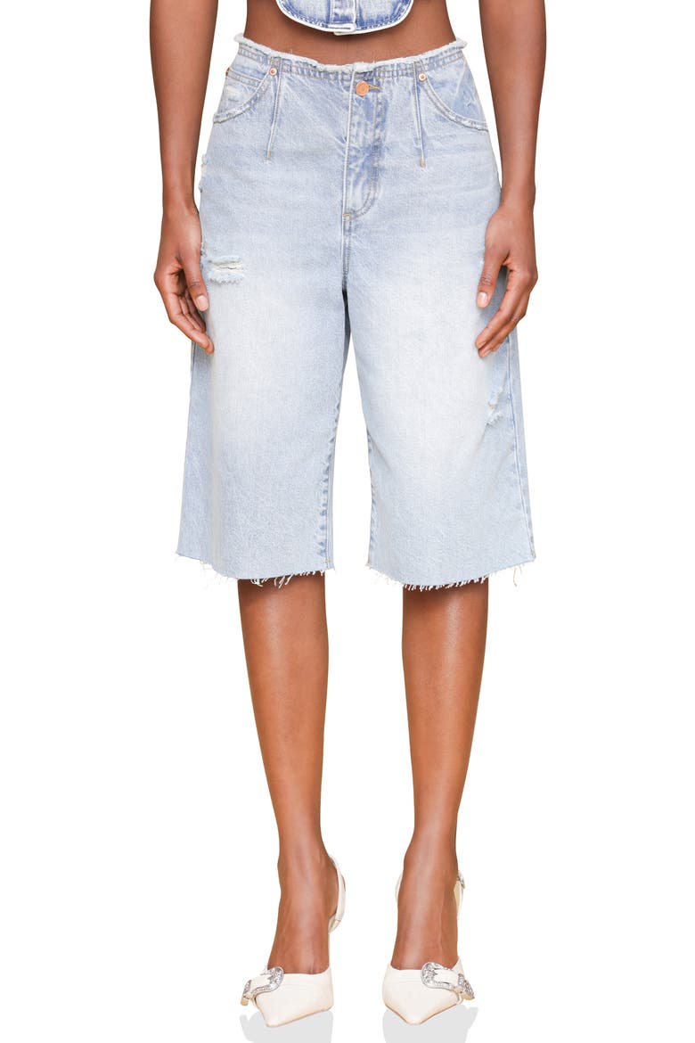 Raw Waist Denim Shorts, Main, color, VOYAGEURS WASH