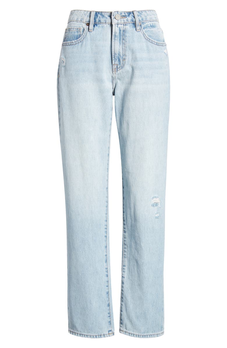 HIDDEN JEANS Ripped Mid Rise Straight Leg Jeans, Alternate, color, 