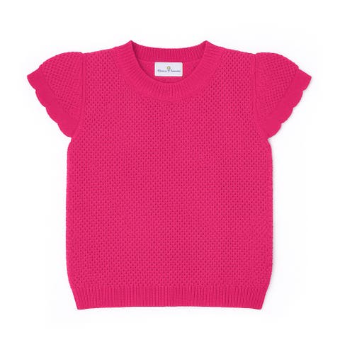 Short Slv Sweater with Scallop Edges (Little Kid, Big Kid)