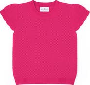 Florence Eiseman Short Sleeve Sweater with Scallop Edges