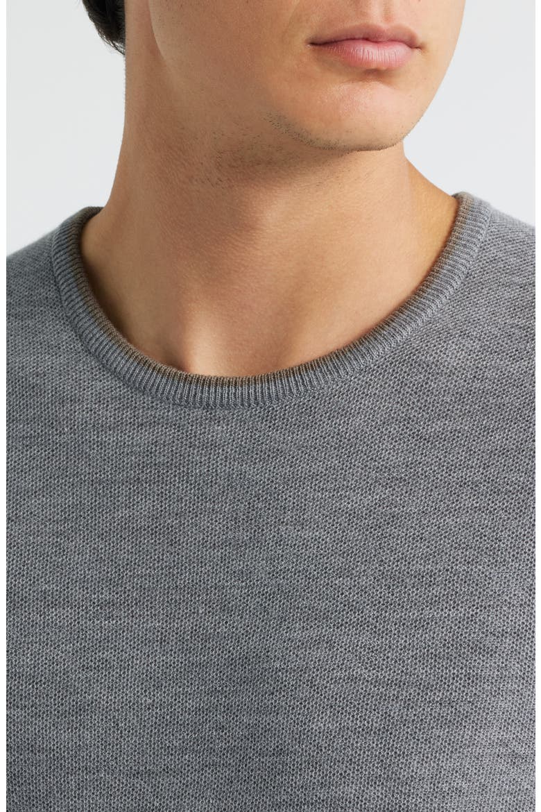 Belvedere Tipped Merino Wool Sweater, Alternate, color, GREY