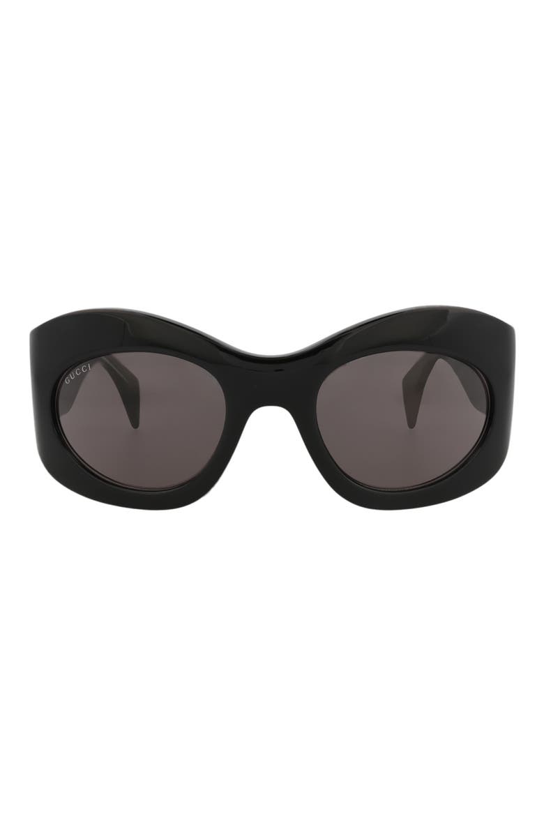 55mm Wrap Sunglasses, Main, color, BLACK BLACK GREY