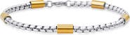 STEELTIME Men's Two Tone Stainless Steel Box Chain Bracelet
