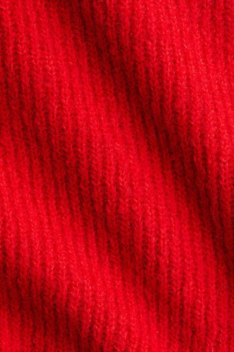 Rib-knit Peplum Top, Alternate, color, Red