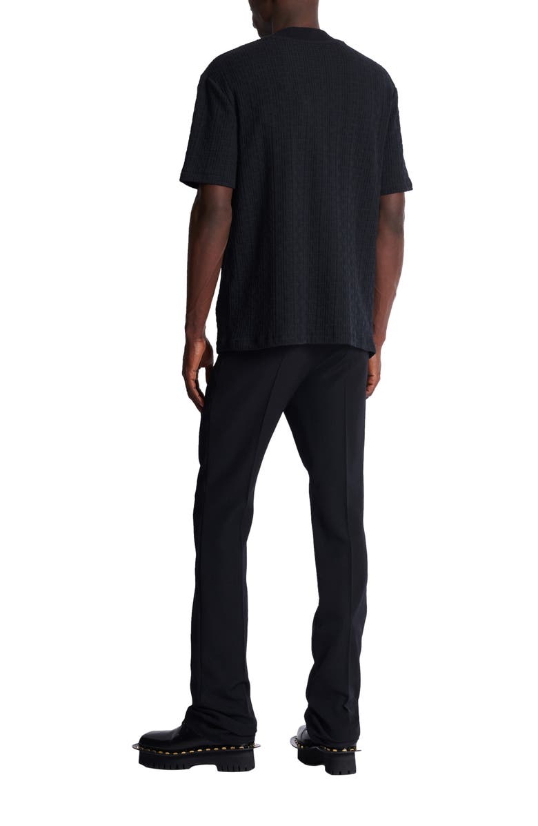 Balmain Terry monogram T-shirt, Alternate, color, Black