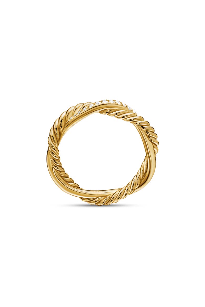 Petite Infinity Twisted Ring in 18K Yellow Gold with Pavé Diamonds, Alternate, color, DIAMOND/ YELLOW GOLD