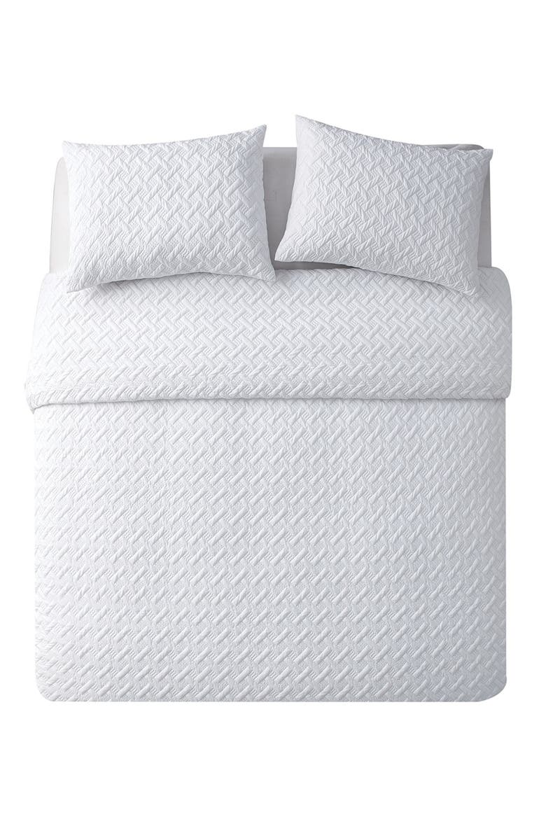 Nina Embossed Comforter Set - Full/Queen, Alternate, color, WHIT1
