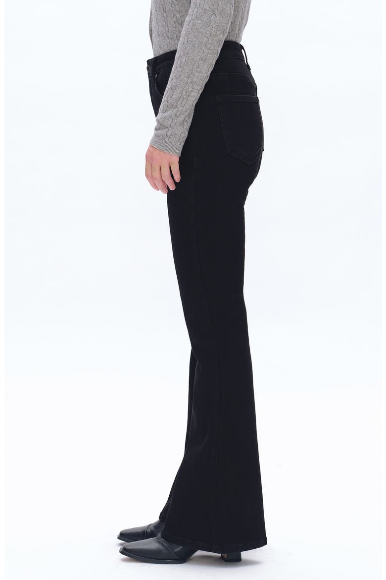 High Waist Flare Jeans, Alternate, color, SOLID BLACK