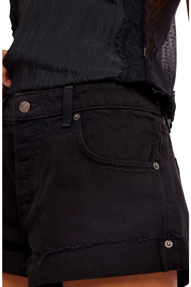 Cali Cuffed Denim Shorts, Alternate, color, WASHED BLACK