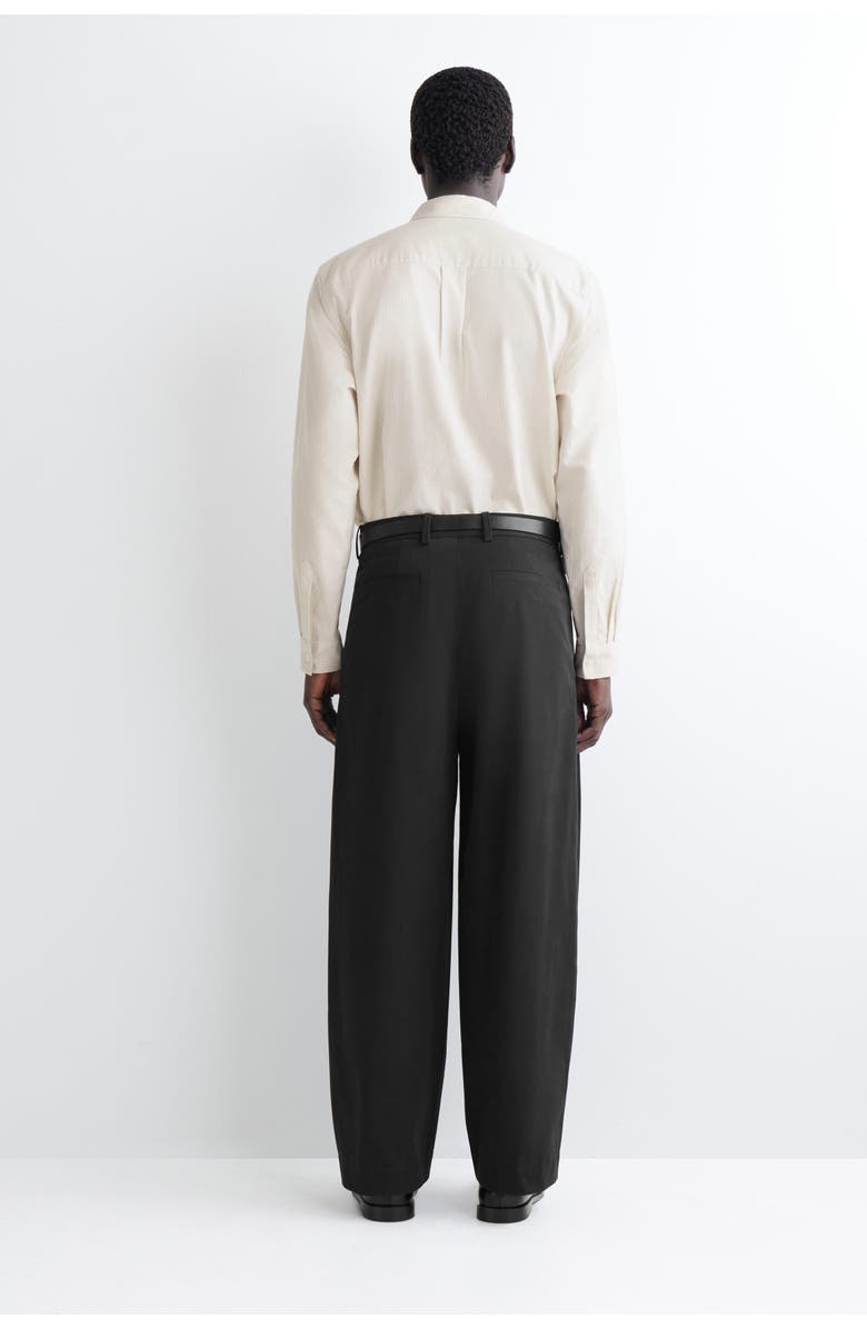 COS Wide-Leg Pleated Cotton Pants, Alternate, color, Black