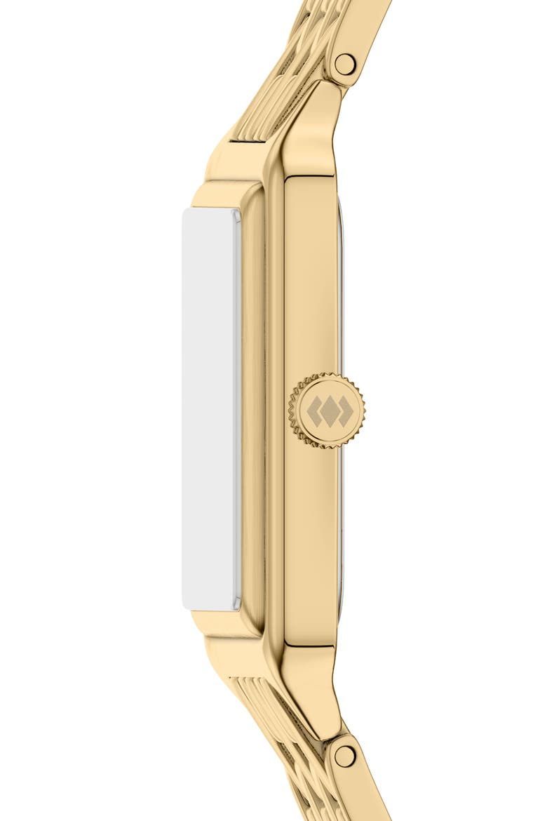 Raquel Goldtone Bracelet Watch, 23mm x 38mm, Alternate, color, GOLD