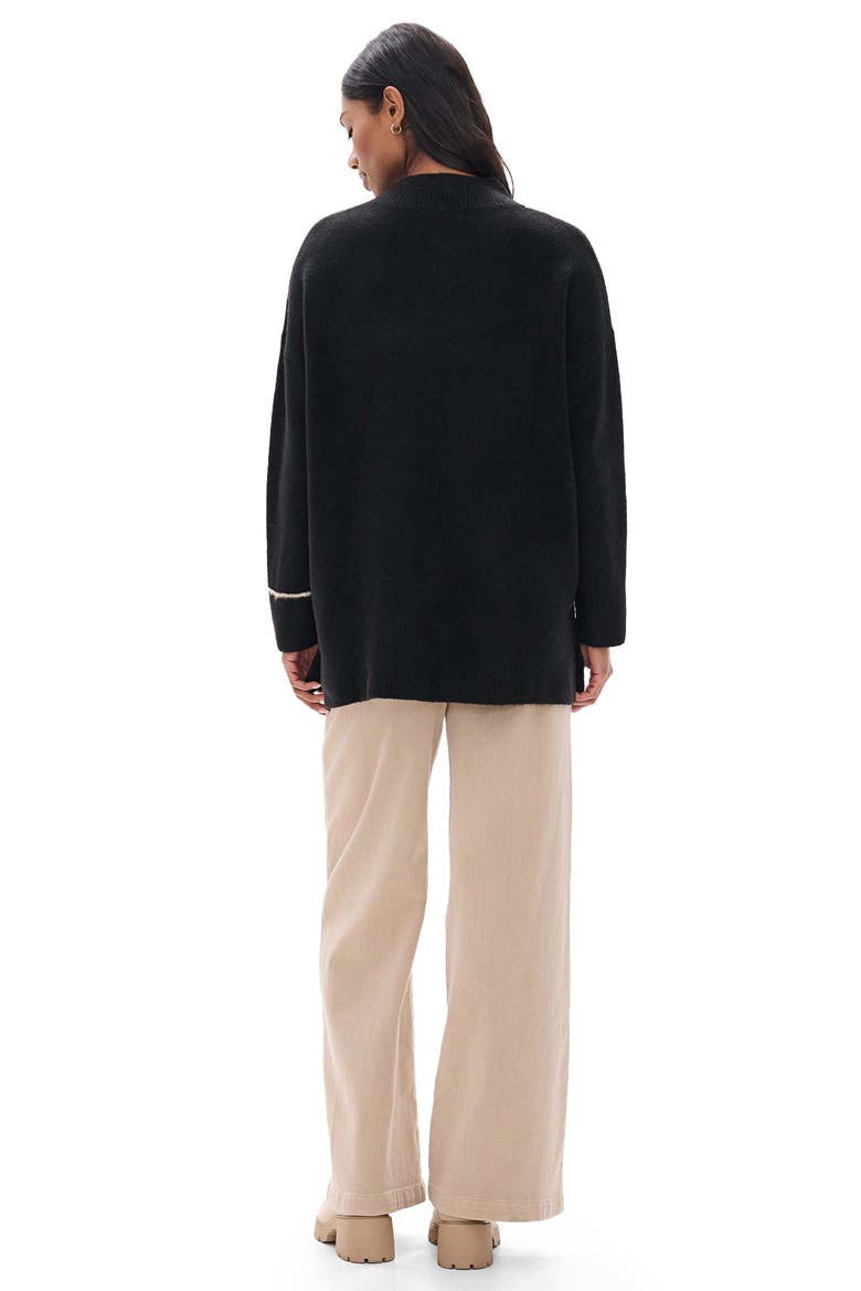 Digital Stripe Tunic Sweater, Alternate, color, BLACK