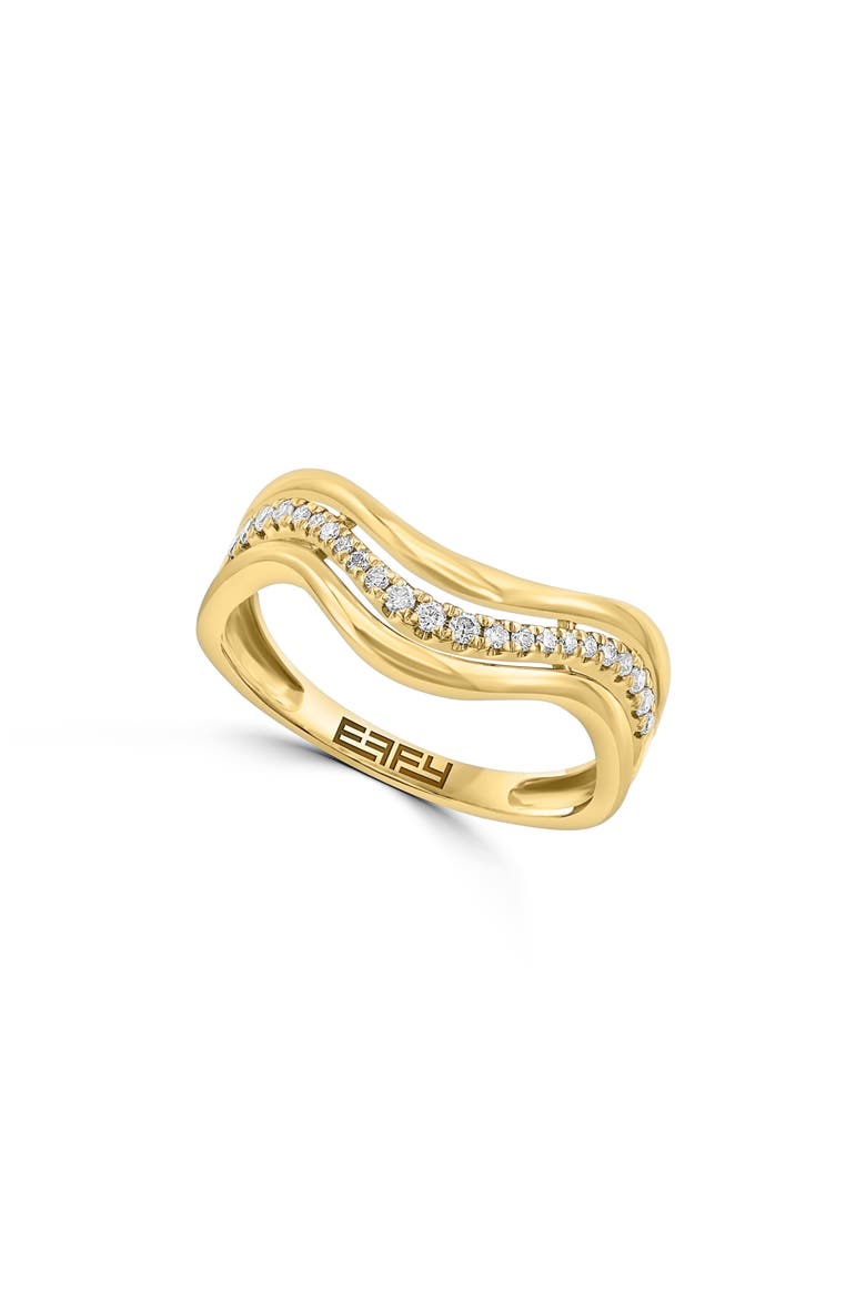 14K Yellow Gold Diamond Wavy Band Ring - 0.15ct., Main, color, GOLD