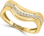 EFFY 14K Yellow Gold Diamond Wavy Band Ring - 0.15ct.