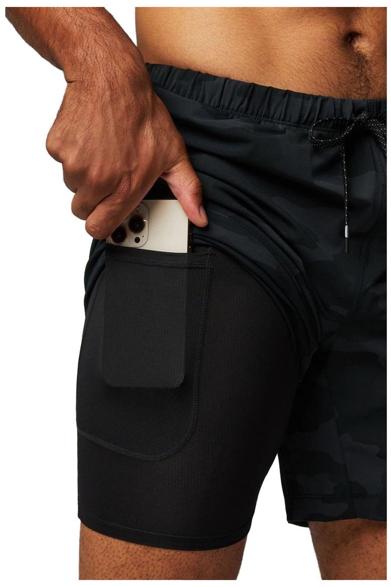 Men's The 7" One Short, Alternate, color, Black Tactical Camo
