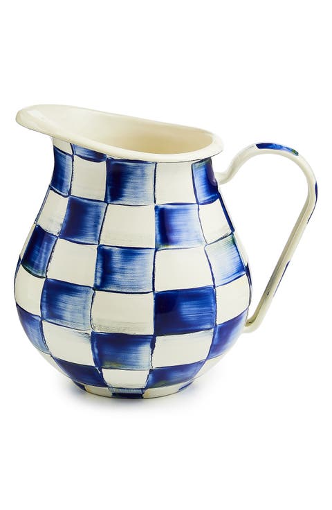 Royal Check Enameled Steel 3-Quart Pitcher