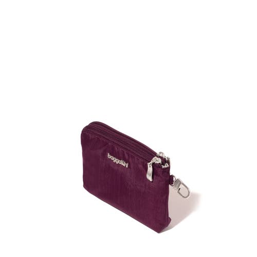 Baggallini On The Go Daily Rfid Zip Pouch In Purple