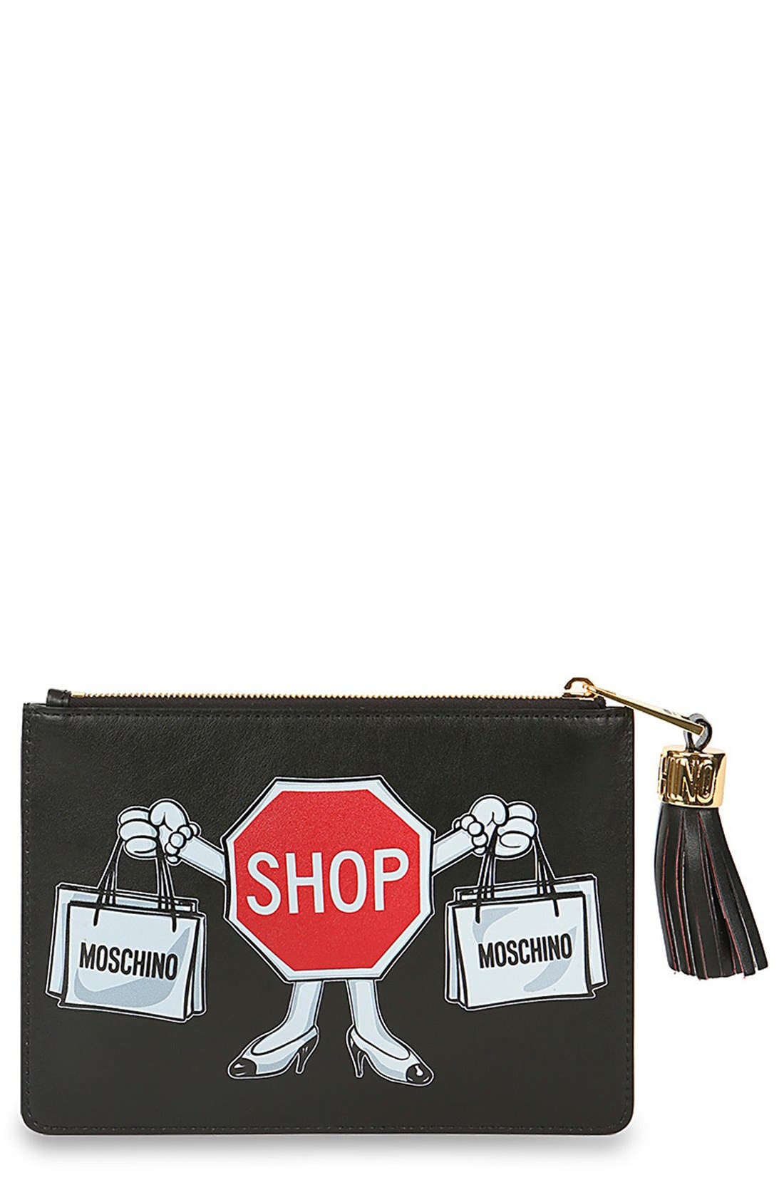 Moschino Graphic Leather Clutch (Women) | Nordstrom