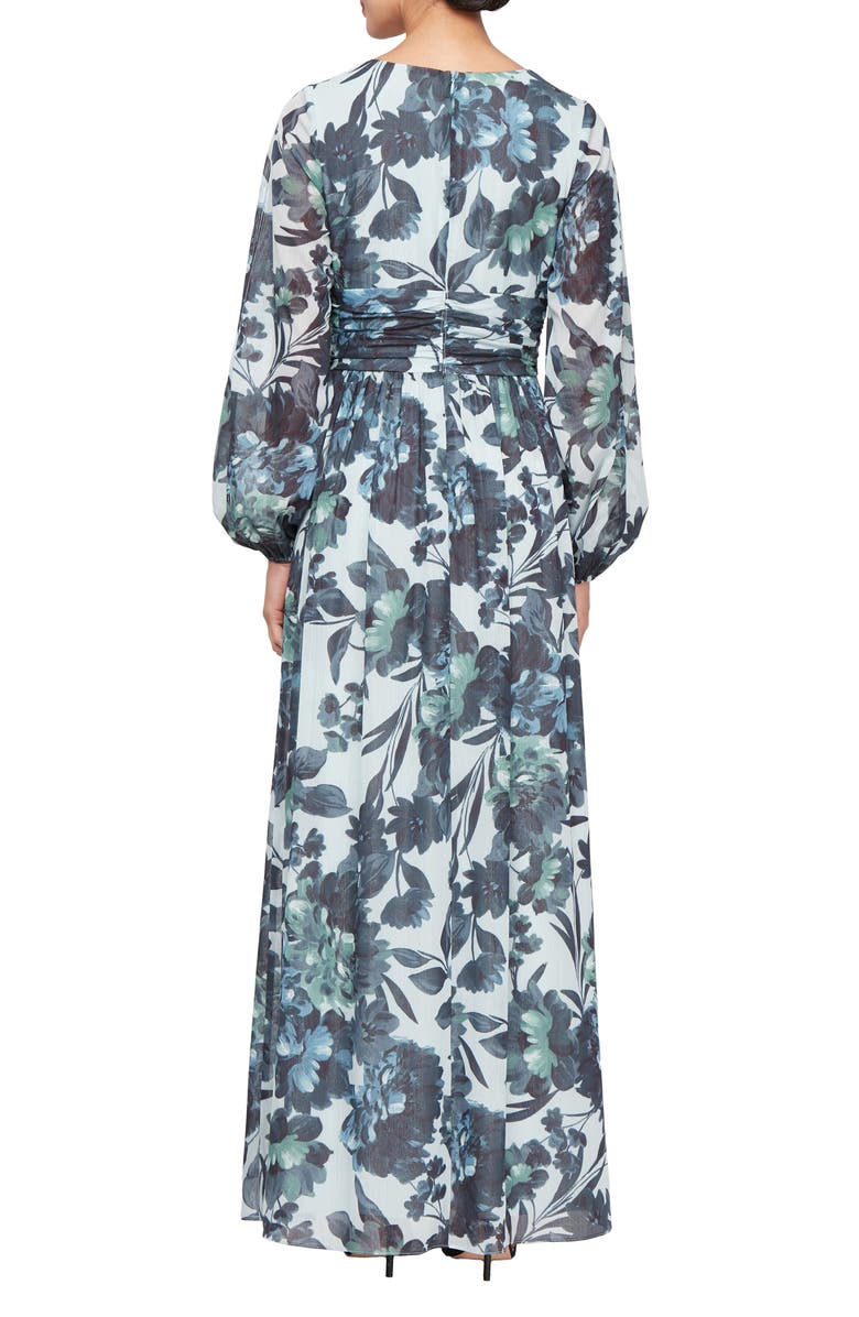 SL FASHIONS Floral Long Sleeve Maxi Dress, Alternate, color,