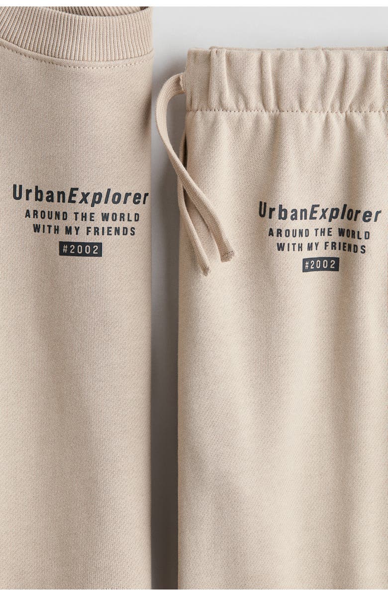 H&M 2-piece Motif-detail Sweatshirt Set, Alternate, color, 