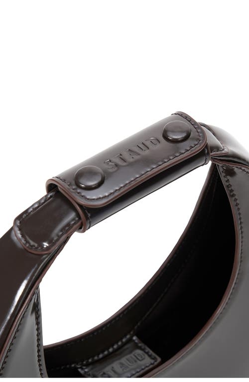 Staud Mini Moon Leather Bag In Brown