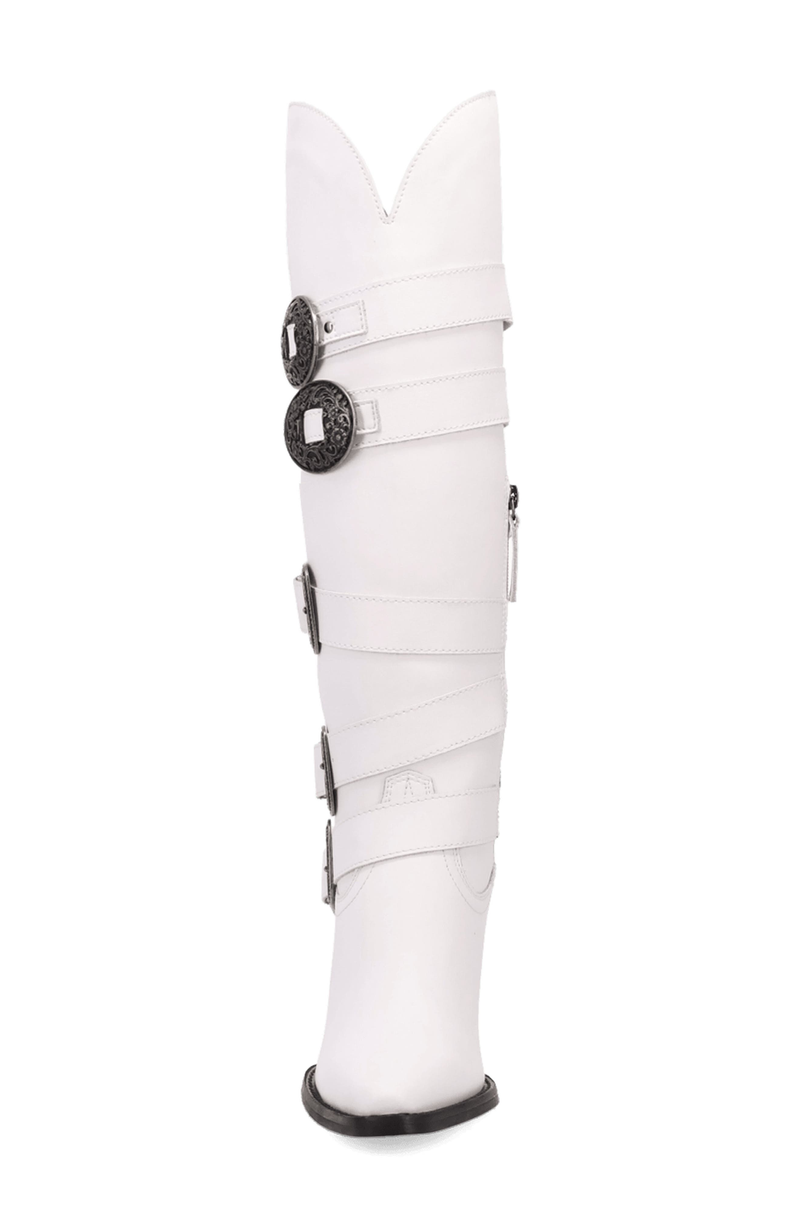 Spur O Moment Over the Knee Western Boot, Alternate, color, WHITE