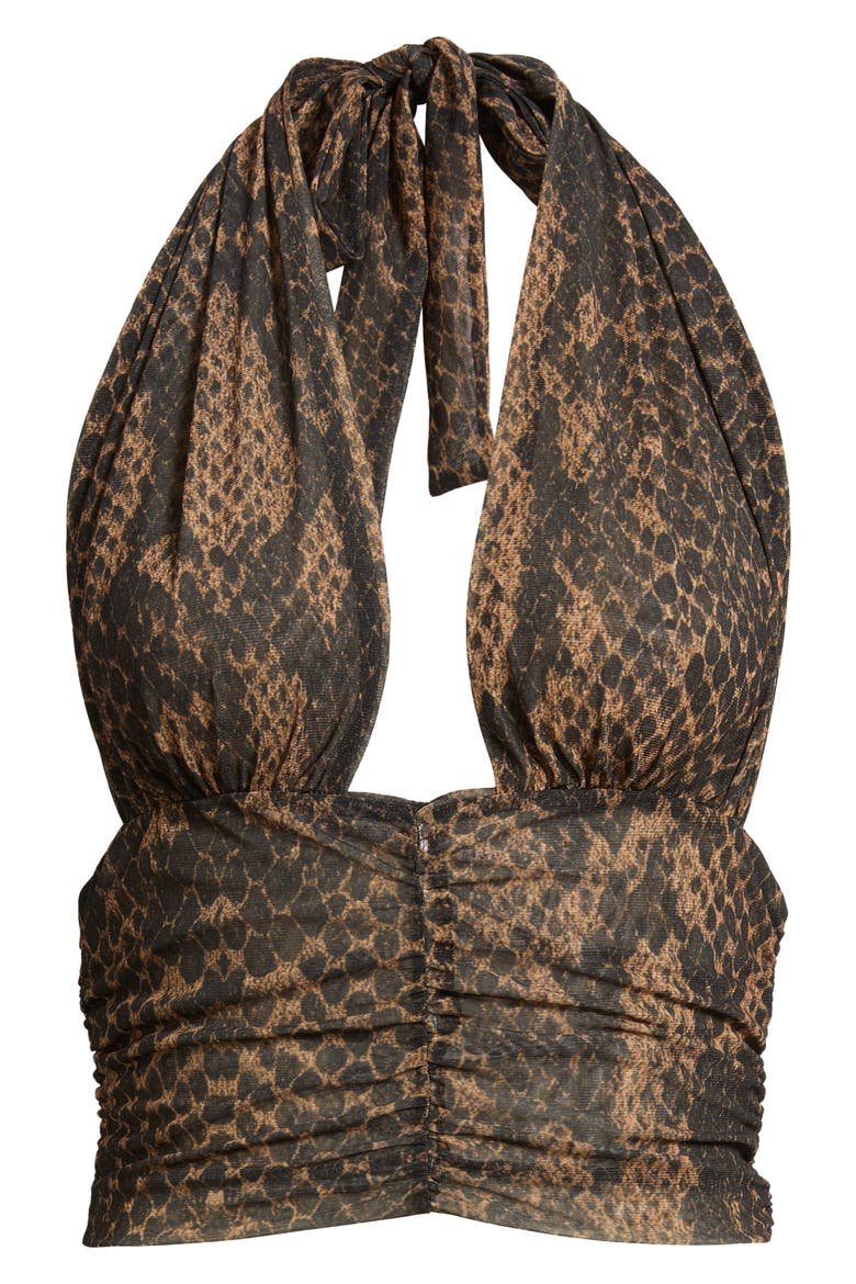 Festa Snakeskin Print Halter Top, Alternate, color, SERP