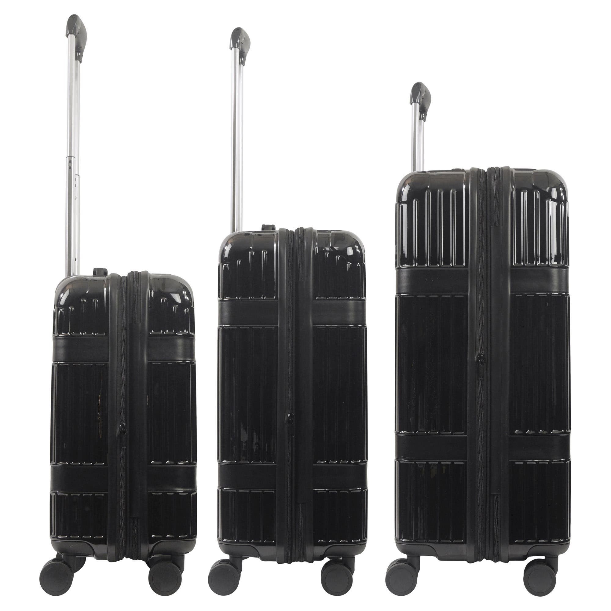 MARTHA STEWART The Bedford 3-Piece Hardcase Luggage Set, Alternate, color, Black
