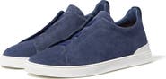 ZEGNA Triple Stitch Suede Slip-On Sneaker