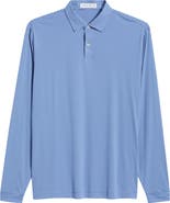 Peter Millar Featherweight Market Stripe Long Sleeve Performance Polo