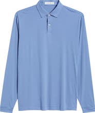 Peter Millar Featherweight Market Stripe Long Sleeve Performance Polo