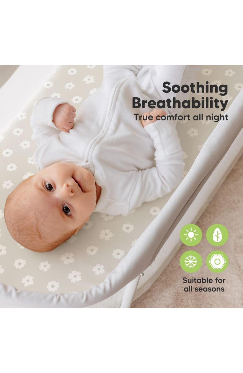 KeaBabies 2-Pack Soothe Fitted Bassinet Sheets, Alternate, color, Meadow