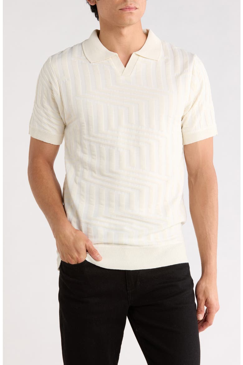 Johnny Collar Knit Polo Sweater, Main, color, WHITE