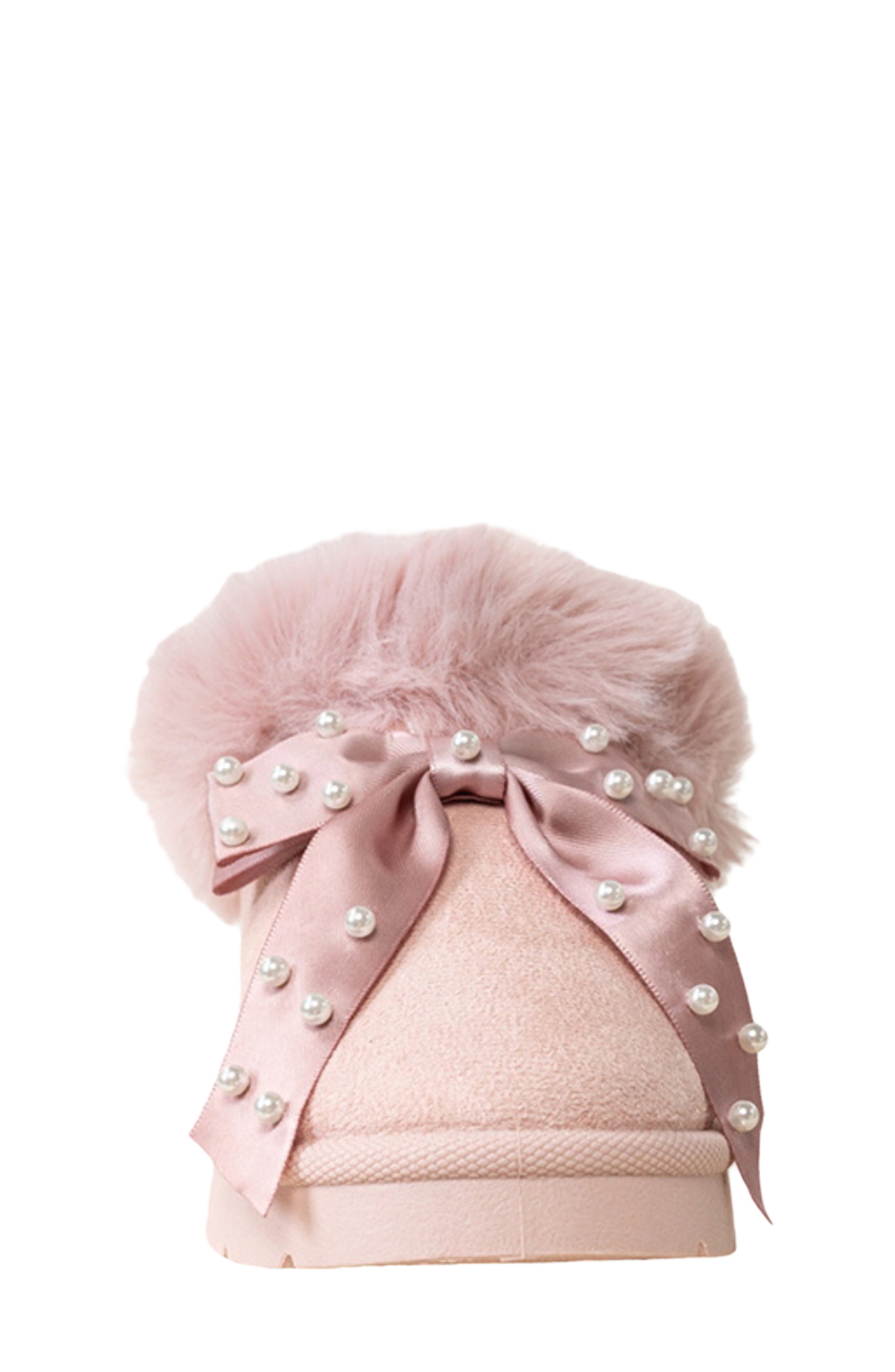 Kids' Cozy Faux Fur Clog Slipper, Alternate, color, BLUSH