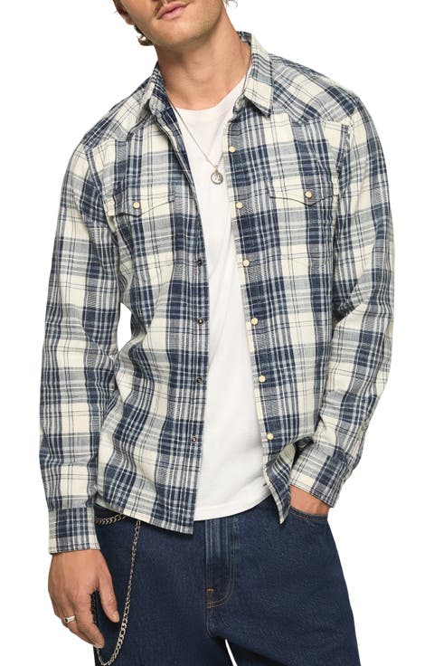 Plaid Cotton Twill Snap-Up Western Shirt