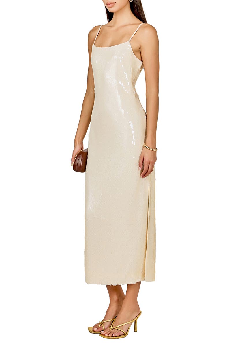 Endless Rose Sequin Slipdress, Alternate, color, Ivory