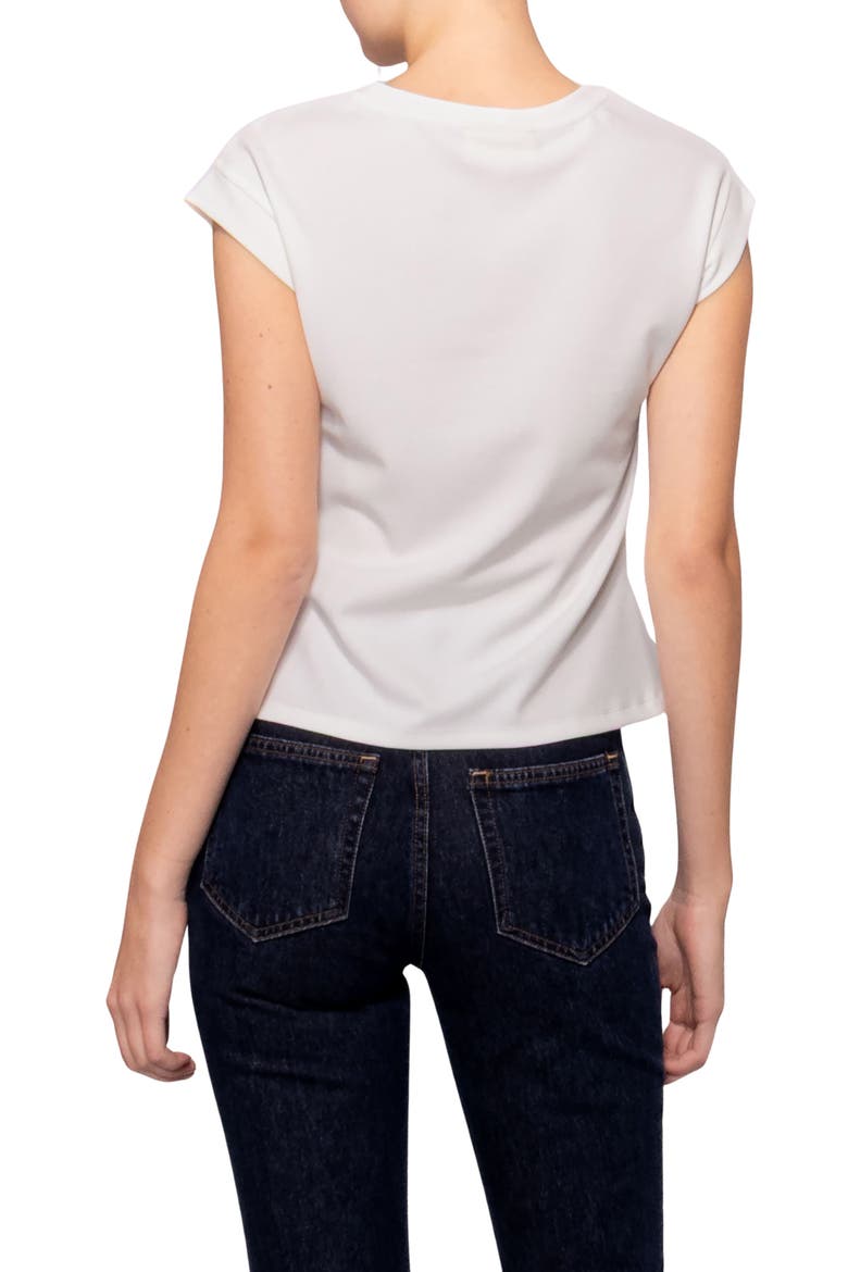 Cinched Techno Top, Alternate, color, WHITE